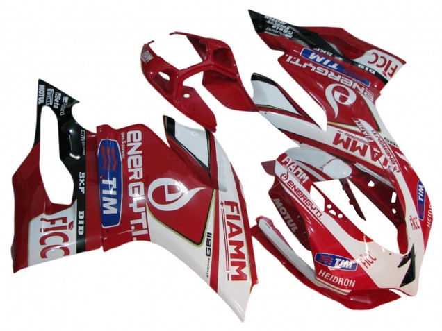 2011-2014 Ducati 1199 Motorcycle Fairings - White Red Glossy Black Fiamm 7 Canada for Sale