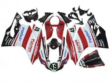 2011-2014 Ducati 1199 Motorcycle Fairings - White Red Glossy Black Valsir Fiamm 49 Canada for Sale