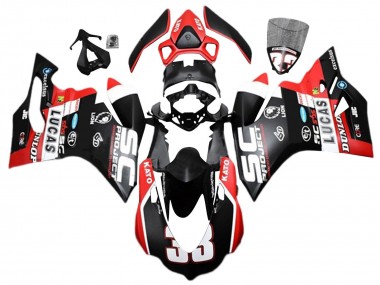 2015-2020 Ducati 959/1299 Motorcycle Fairings - White Red Matte Black Lucas 33 Canada for Sale