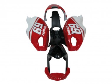 2008-2012 Ducati Monster 696 796 1100 1100S Motorcycle Fairings - White Red Glossy Black 69 Canada for Sale