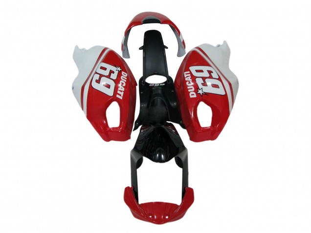 2008-2012 Ducati Monster 696 796 1100 1100S Motorcycle Fairings - White Red Glossy Black 69 Canada for Sale