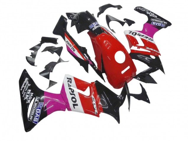 2002-2006 Honda CBR125R Motorcycle Fairings - Pink White Red Glossy Black Repsol Michelin Canada for Sale