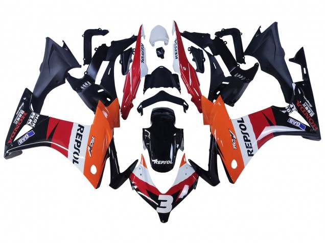 2013-2015 Honda CBR500R Motorcycle Fairings - Orange White Red Glossy Black Repsol 3 Canada for Sale