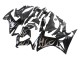 2013-2015 Honda CBR500R Motorcycle Fairings - Glossy Black Silver Flame Canada for Sale