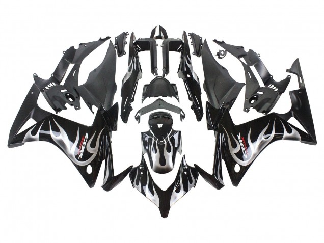 2013-2015 Honda CBR500R Motorcycle Fairings - Glossy Black Silver Flame Canada for Sale
