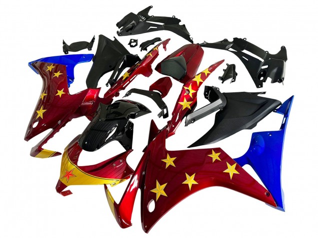 2013-2015 Honda CBR500R Motorcycle Fairings - Red Blue Yellow Star Canada for Sale