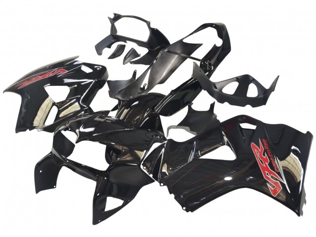 1998-2001 Honda VFR 800 Motorcycle Fairings - Glossy Black Red Decal Canada for Sale