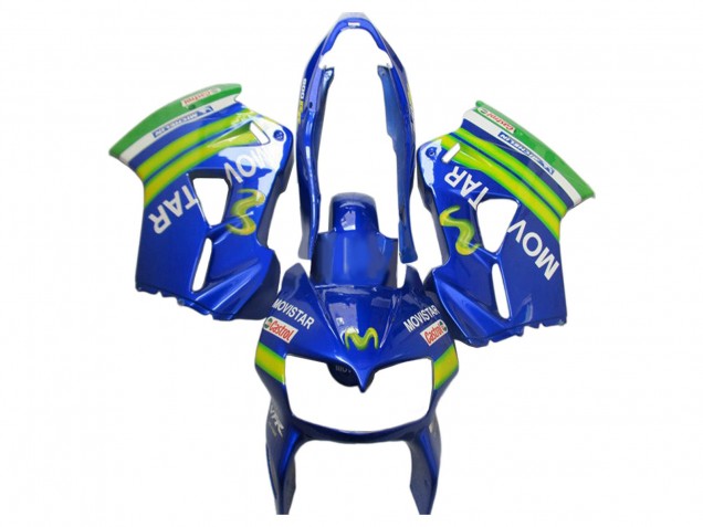 2002-2013 Honda VFR 800 Motorcycle Fairings - Blue Green White MoviStar Castrol Canada for Sale