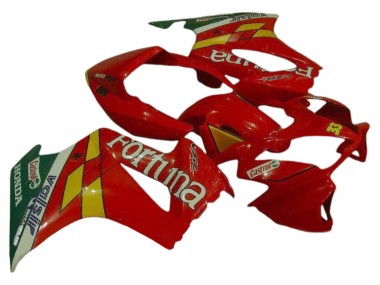 2002-2013 Honda VFR 800 Motorcycle Fairings - Red Yellow Green Fortuna Castrol Valsir 33 Canada for Sale