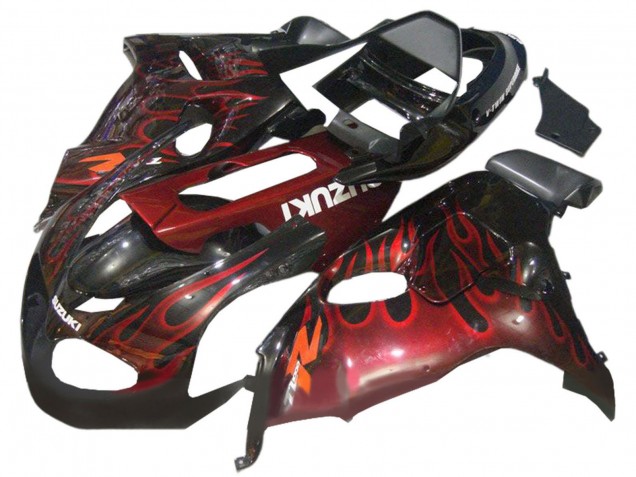 1998-2003 Suzuki TL1000R Motorcycle Fairings - Glossy Black Red Flame Canada for Sale