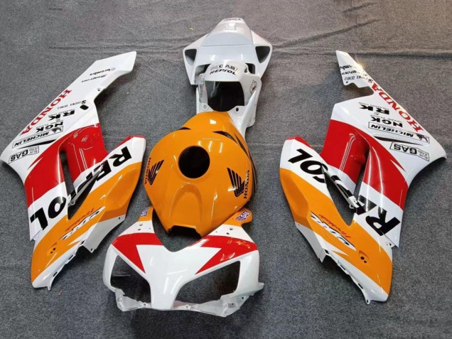2004-2005 Honda CBR1000RR Motorcycle Fairings - White Orange Black Red Repsol Canada for Sale