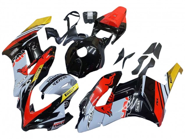 2004-2005 Honda CBR1000RR Motorcycle Fairings - Yellow Red White Glossy Red Bull Repsol HRC Canada for Sale