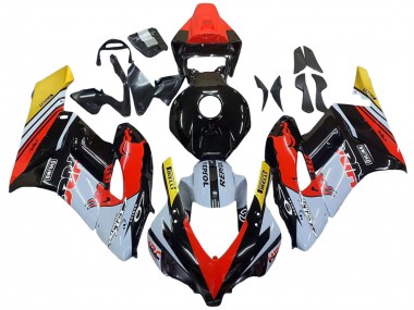 2004-2005 Honda CBR1000RR Motorcycle Fairings - Yellow Red White Glossy Red Bull Repsol HRC Canada for Sale