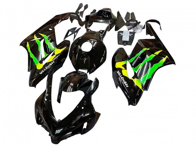 2004-2005 Honda CBR1000RR Motorcycle Fairings - Glossy Black Yellow Green Monster Canada for Sale