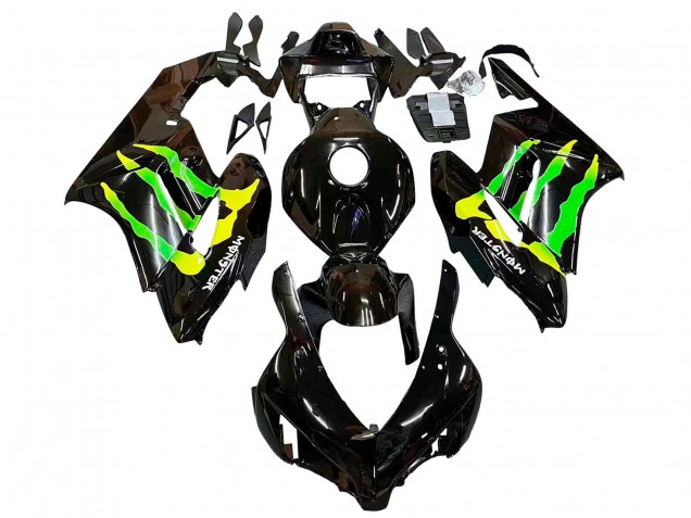 2004-2005 Honda CBR1000RR Motorcycle Fairings - Glossy Black Yellow Green Monster Canada for Sale