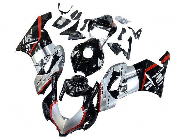 2004-2005 Honda CBR1000RR Motorcycle Fairings - Silver Glossy Black Red Stripe Canada for Sale