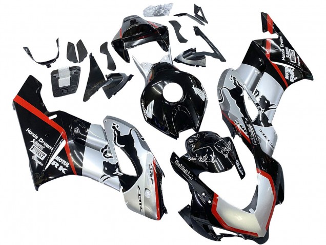 2004-2005 Honda CBR1000RR Motorcycle Fairings - Silver Glossy Black Red Stripe Canada for Sale