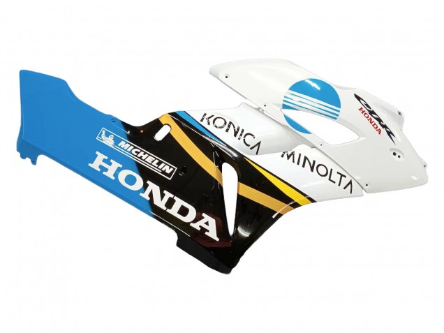 2004-2005 Honda CBR1000RR Motorcycle Fairings - White Light Blue Yellow Black Konica Minolta Canada for Sale