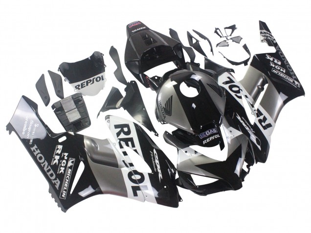 2004-2005 Honda CBR1000RR Motorcycle Fairing Kits - Silver White Glossy Black Repsol Canada for Sale