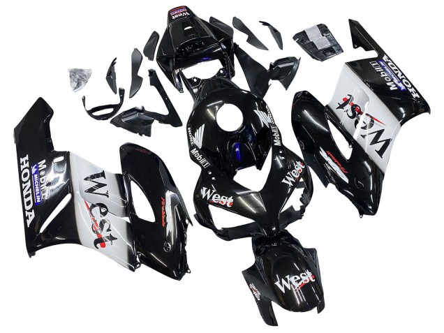 2004-2005 Honda CBR1000RR Motorcycle Fairings - Glossy Black White West Canada for Sale