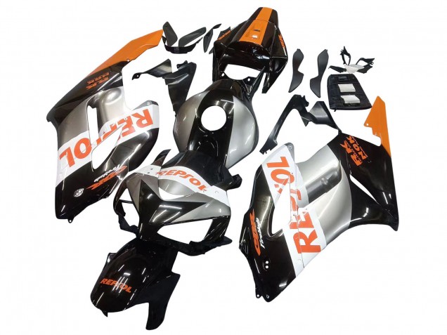 2004-2005 Honda CBR1000RR Motorcycle Fairings - Orange Silver Glossy Black Repsol Canada for Sale
