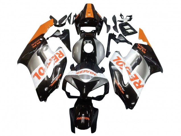 2004-2005 Honda CBR1000RR Motorcycle Fairings - Orange Silver Glossy Black Repsol Canada for Sale