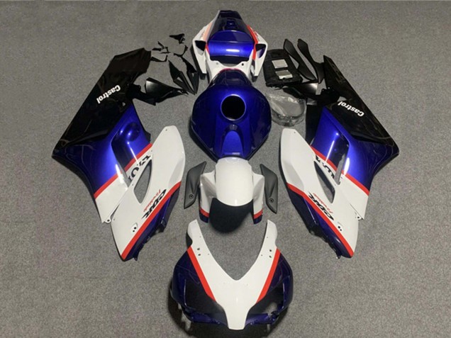 2004-2005 Honda CBR1000RR Motorcycle Fairings - White Blue Red Castrol Canada for Sale
