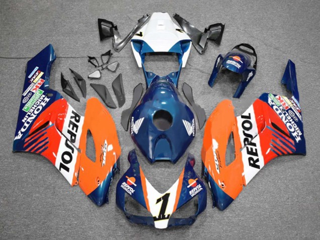 2004-2005 Honda CBR1000RR Motorcycle Fairings - Orange White Red Blue Repsol Canada for Sale
