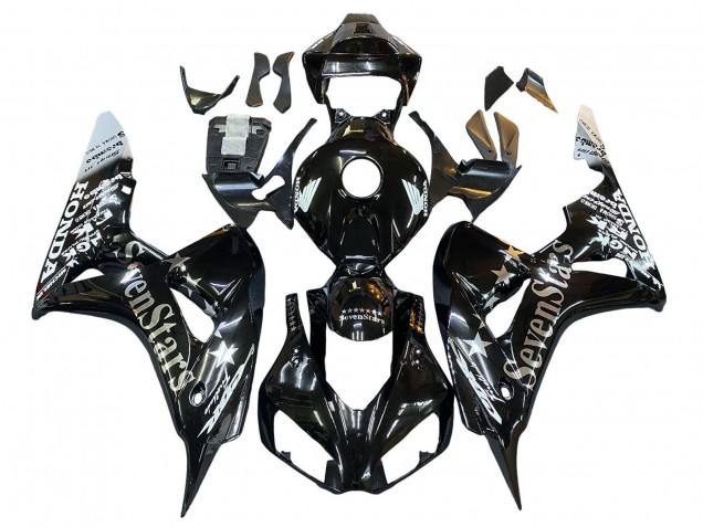 2006-2007 Honda CBR1000RR Motorcycle Fairings - Glossy Black Gold SevenStars Canada for Sale