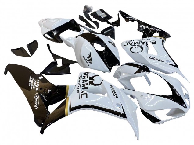 2006-2007 Honda CBR1000RR Motorcycle Fairings - White Glossy Black Pramac Canada for Sale