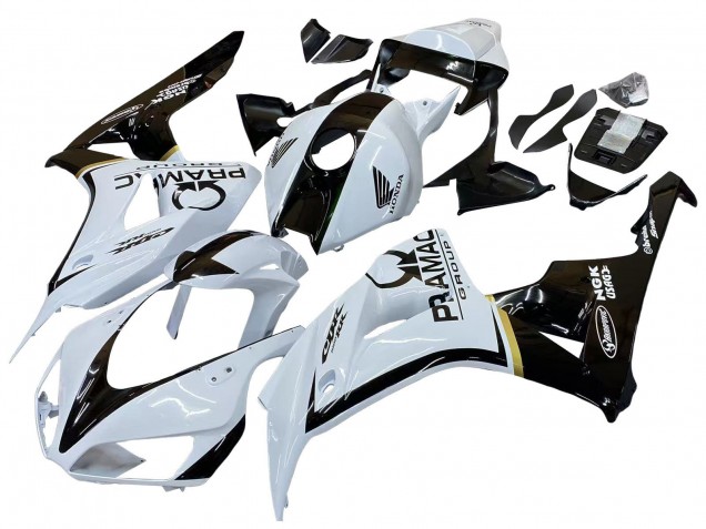 2006-2007 Honda CBR1000RR Motorcycle Fairings - White Glossy Black Pramac Canada for Sale