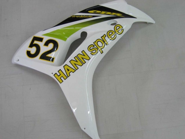 2006-2007 Honda CBR1000RR Motorcycle Fairings - White Green Glossy Black Hannspree 52 Canada for Sale