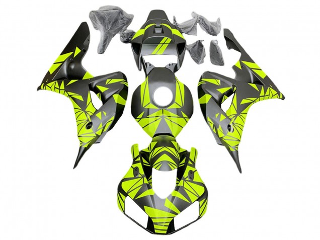 2006-2007 Honda CBR1000RR Motorcycle Fairings - Fluorescent Green Matte Black Canada for Sale