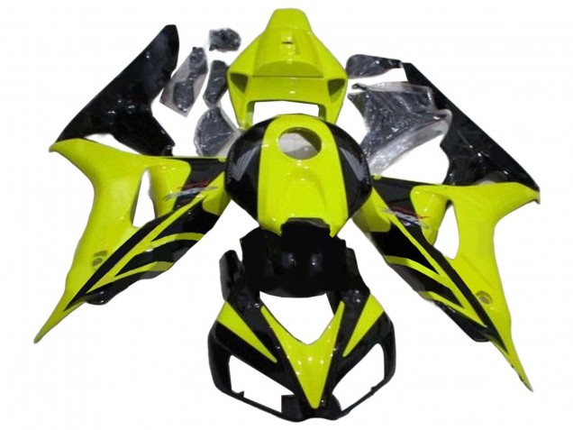 2006-2007 Honda CBR1000RR Motorcycle Fairings - Green Glossy Black Geometric Canada for Sale