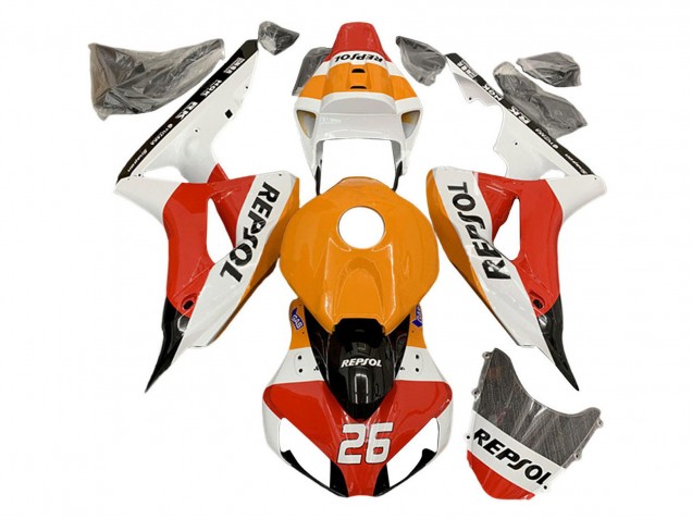 2006-2007 Honda CBR1000RR Motorcycle Fairings - Orange White Red Black Glossy Repsol 26 Canada for Sale