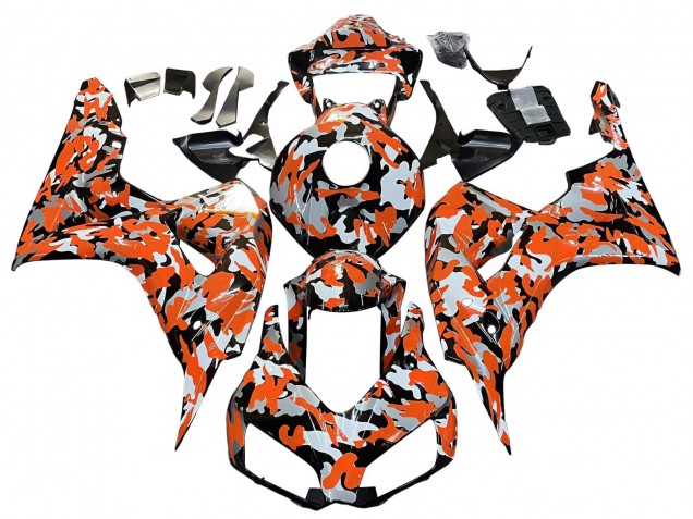 2006-2007 Honda CBR1000RR Motorcycle Fairings - Black Orange Silver Camouflage Canada for Sale