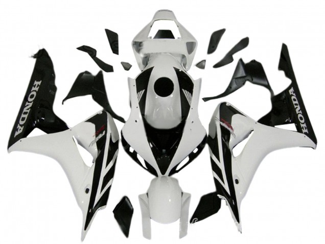 2006-2007 Honda CBR1000RR Motorcycle Fairing Kits - White Glossy Black Canada for Sale