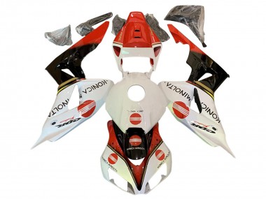 2006-2007 Honda CBR1000RR Motorcycle Fairings - White Red Glossy Black Konica Minolta Canada for Sale
