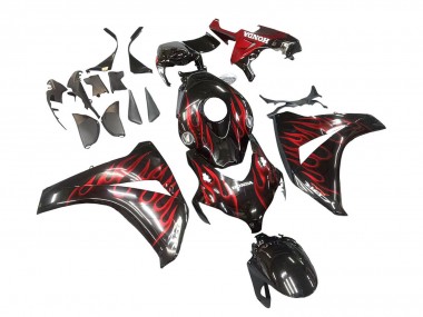 2008-2011 Honda CBR1000RR Motorcycle Fairing - Glossy Black Red Flame Canada for Sale