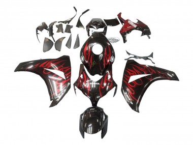 2008-2011 Honda CBR1000RR Motorcycle Fairing - Glossy Black Red Flame Canada for Sale