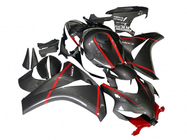 2008-2011 Honda CBR1000RR Motorcycle Fairings - Black Carbon Fiber Red Canada for Sale