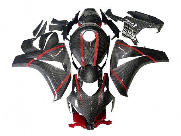 2008-2011 Honda CBR1000RR Motorcycle Fairings - Black Carbon Fiber Red Canada for Sale