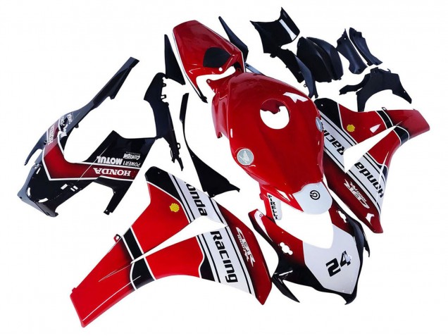 2008-2011 Honda CBR1000RR Motorcycle Fairings - White Red Glossy Black Racing 24 Canada for Sale