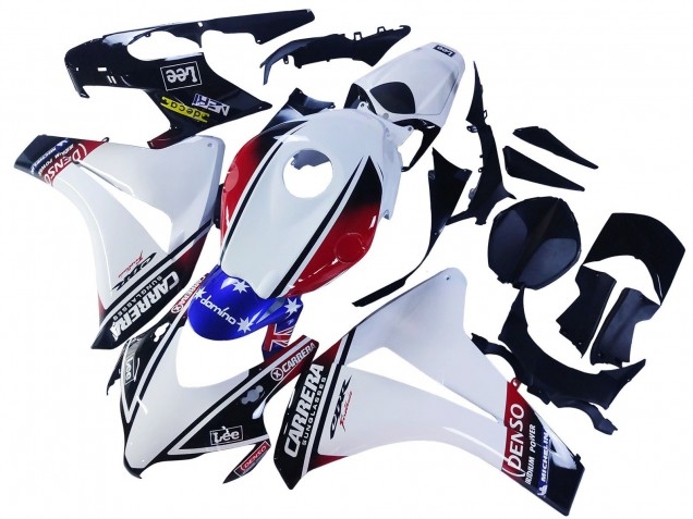 2008-2011 Honda CBR1000RR Motorcycle Fairings - White Red Blue Black Star Lee Carrera Canada for Sale