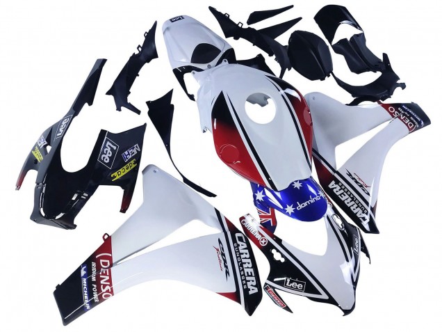 2008-2011 Honda CBR1000RR Motorcycle Fairings - White Red Blue Black Star Lee Carrera Canada for Sale