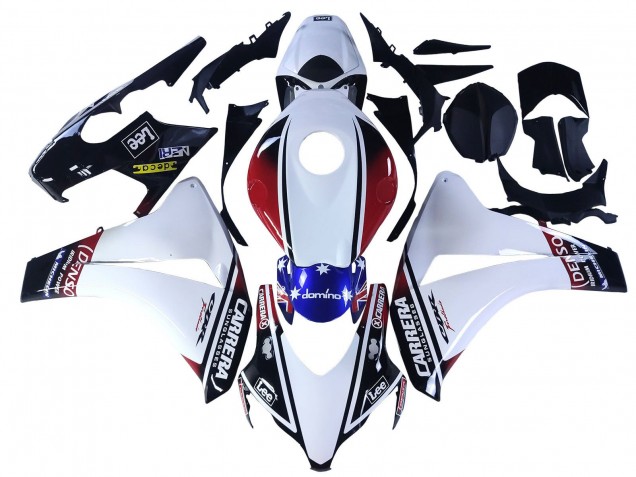 2008-2011 Honda CBR1000RR Motorcycle Fairings - White Red Blue Black Star Lee Carrera Canada for Sale