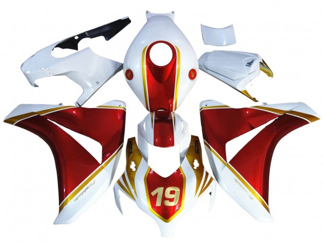 2008-2011 Honda CBR1000RR Motorcycle Fairings - White Red Gold 19 Canada for Sale