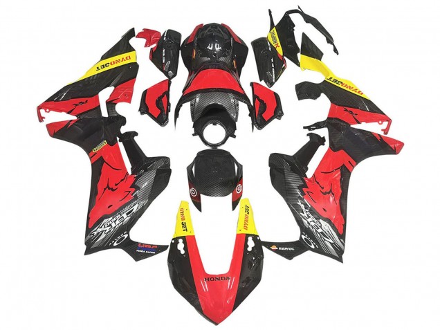 2017-2023 Honda CBR1000RR Motorcycle Fairings - Red Yellow Black Carbon Fiber Canada for Sale