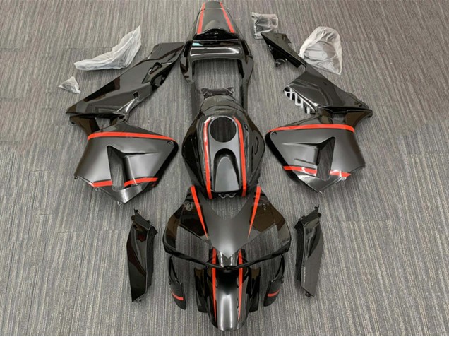 2003-2004 Honda CBR600RR Motorcycle Fairings - Glossy Black Red Stripe Canada for Sale