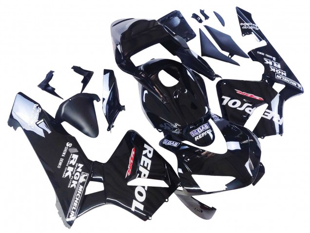 2003-2004 Honda CBR600RR Motorcycle Fairings - Glossy Black White Repsol Canada for Sale